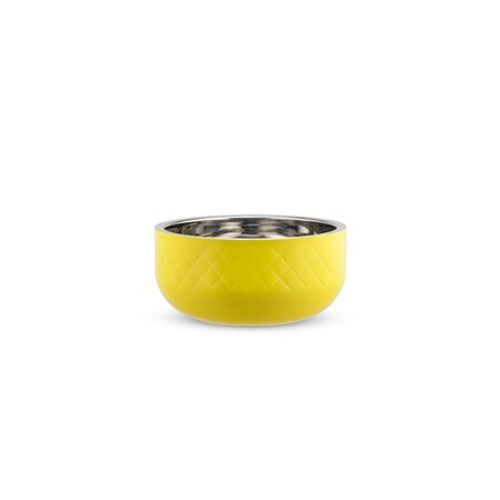 Bon Chef Diamond Coll Cold Wave Bowl Inc. Cover  13 7/8" Dia X 6 3/4" H  10 Qt 2 Oz 9320DIYELLOW